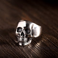 Genuine 925 Sterling Silver Vintage Skull Ring Men’s Gothic Biker Ring